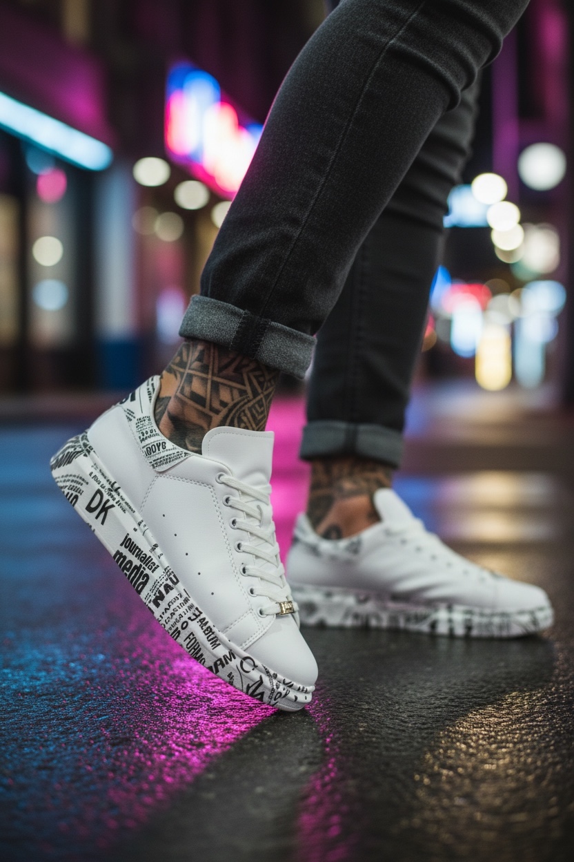 Adidași Casual Bărbați Albi B3623 - Confort Superior - imagine 2