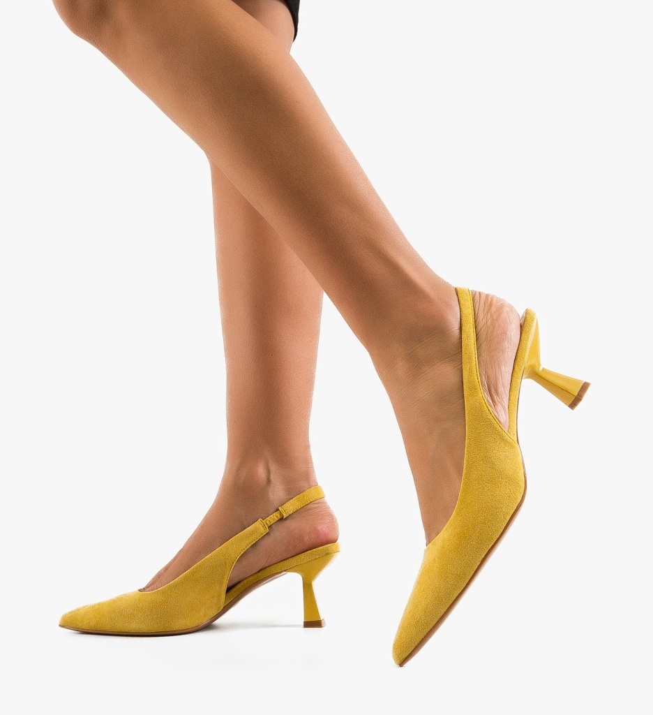 Pantofi Dama Massey Galbeni Eleganți - imagine 2
