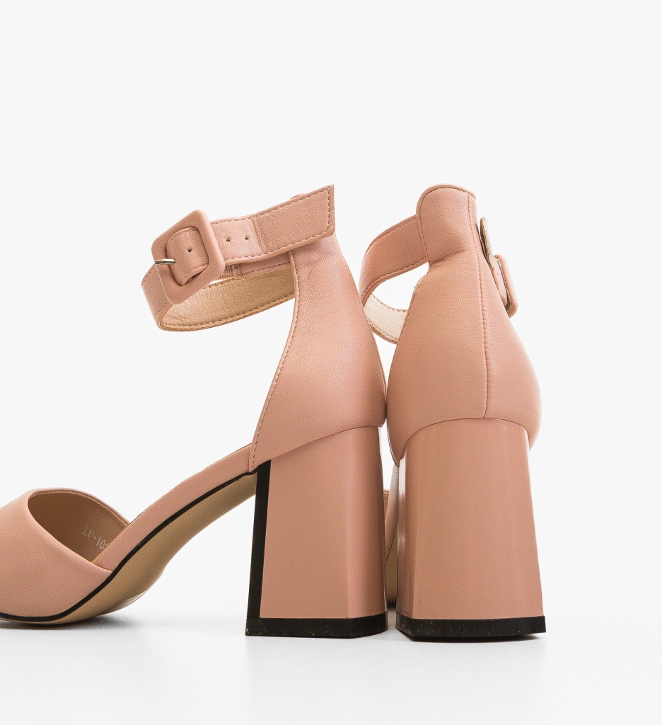 Sandale dama Kraspe Roz cu toc elegant - imagine 5