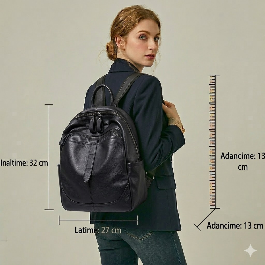 Rucsac Piele Naturala Delis Amita - Elegant si Practic - imagine 5