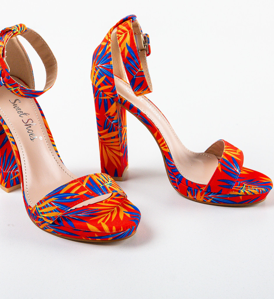 Sandale Dama Roman Portocalii - Accent Elegant - imagine 5