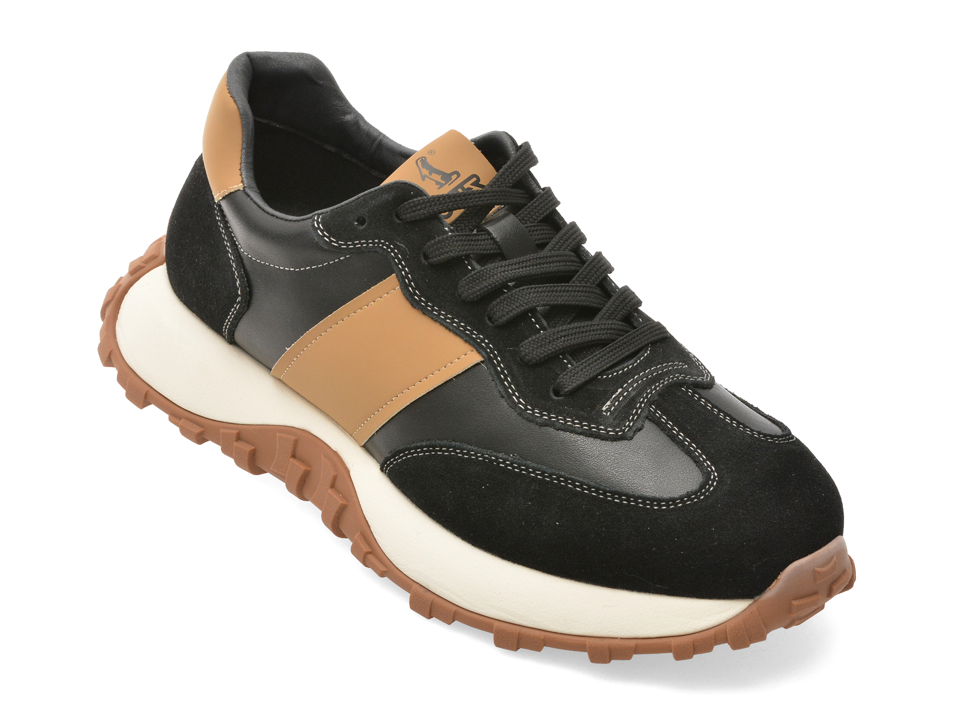 Pantofi Sport Otter Negri Piele Naturală
