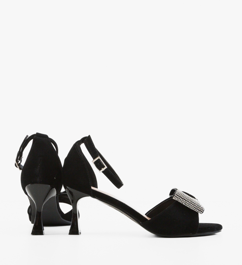 Sandale Dama Rajun Negre Elegante cu Toc - imagine 4