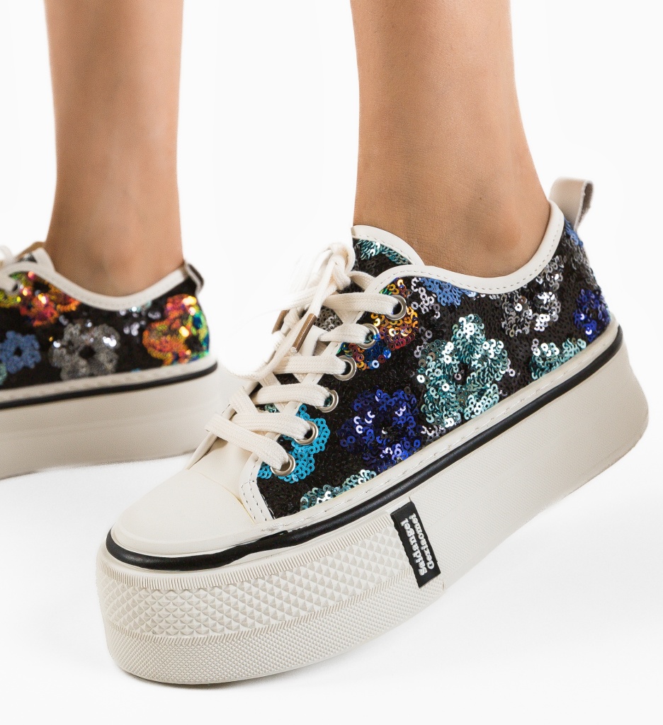 Sneakers Dama Paieta | Design Glamour Multicolor - imagine 4