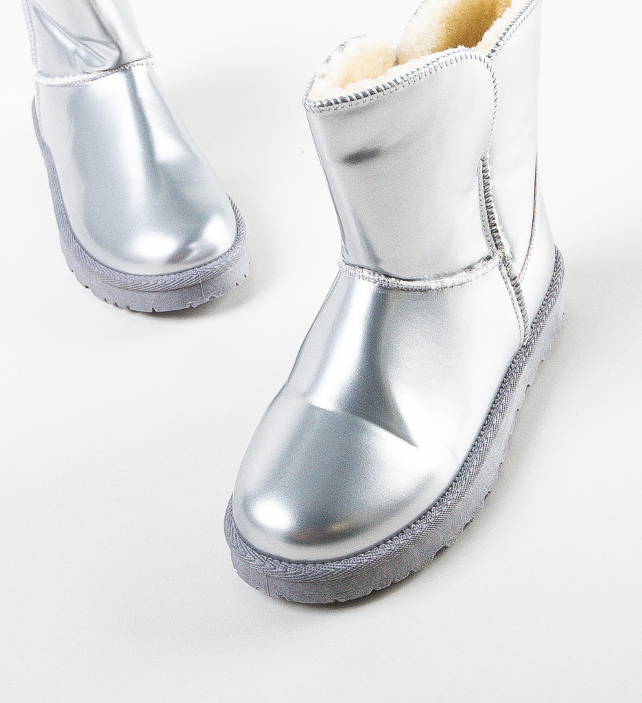 Cizme Tip Ug Elefba Argintii | Confort și Stil - imagine 5