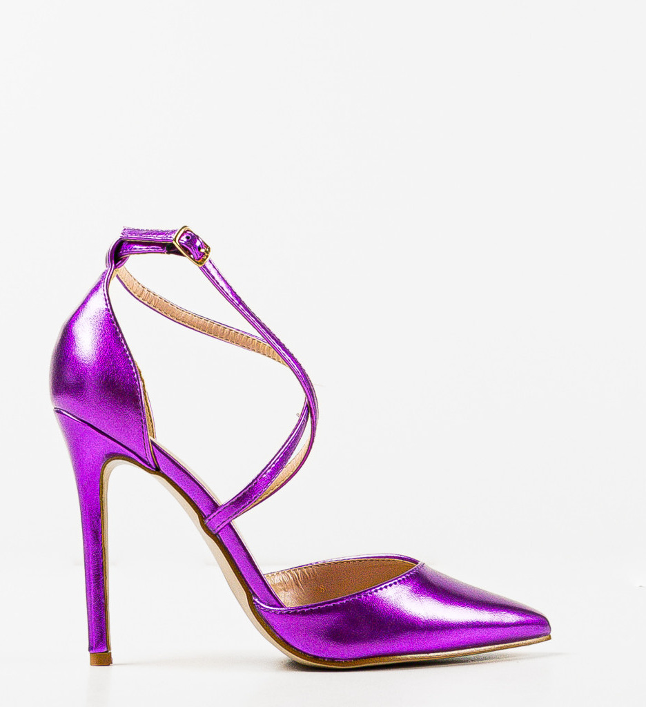 Pantofi cu Toc Eleganți Mov | Arpat - imagine 12