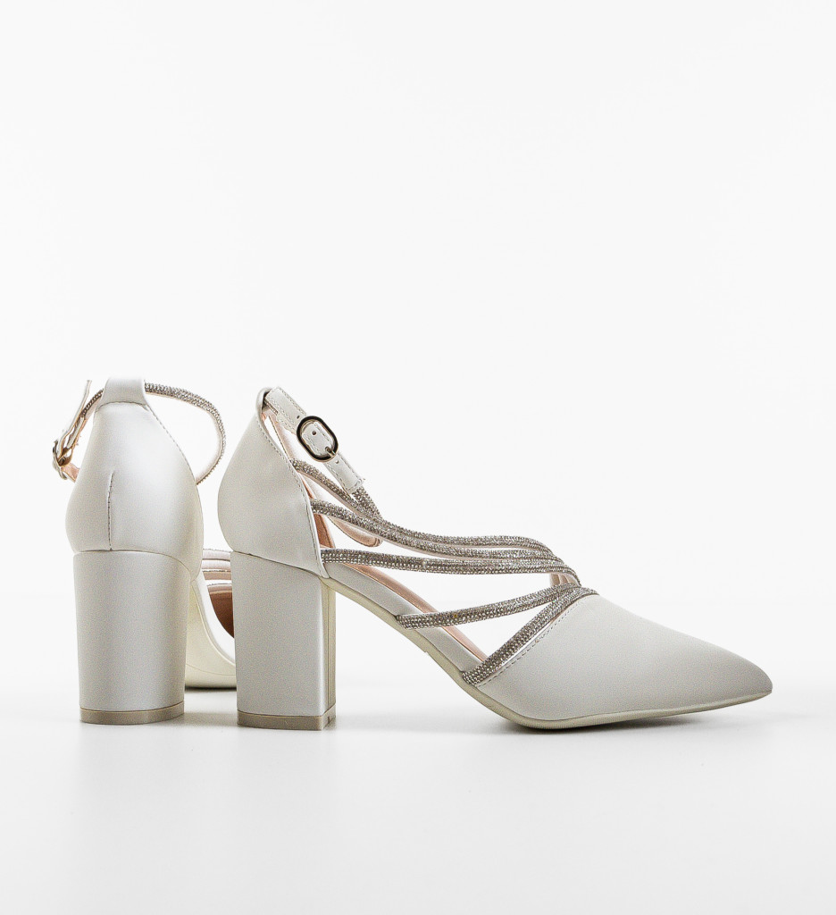 Pantofi Dama Albi cu Toc - Eleganță Maximă - imagine 6