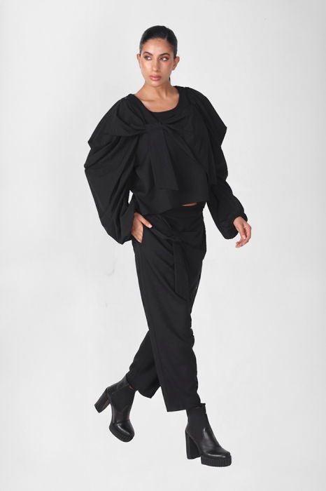 Bluza Oversize H-4 cu Fundă - Stil Modern