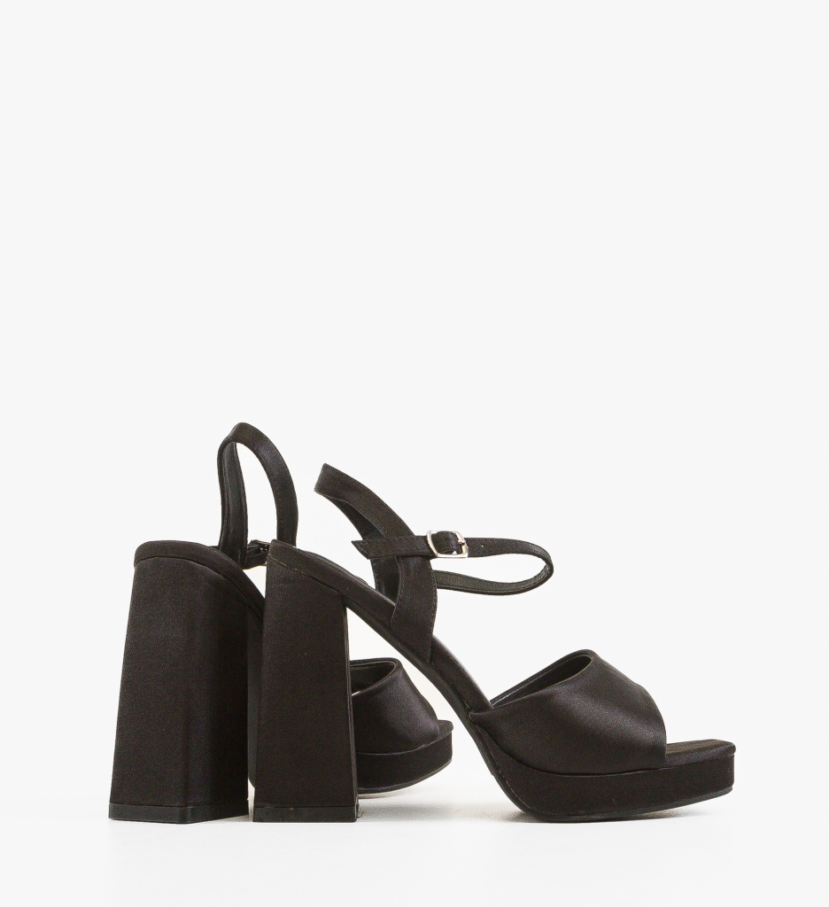 Sandale Palmer Negre Elegante cu Toc - imagine 4