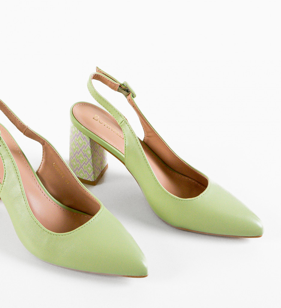 Pantofi Rafda Verzi cu Toc | Eleganță - imagine 5