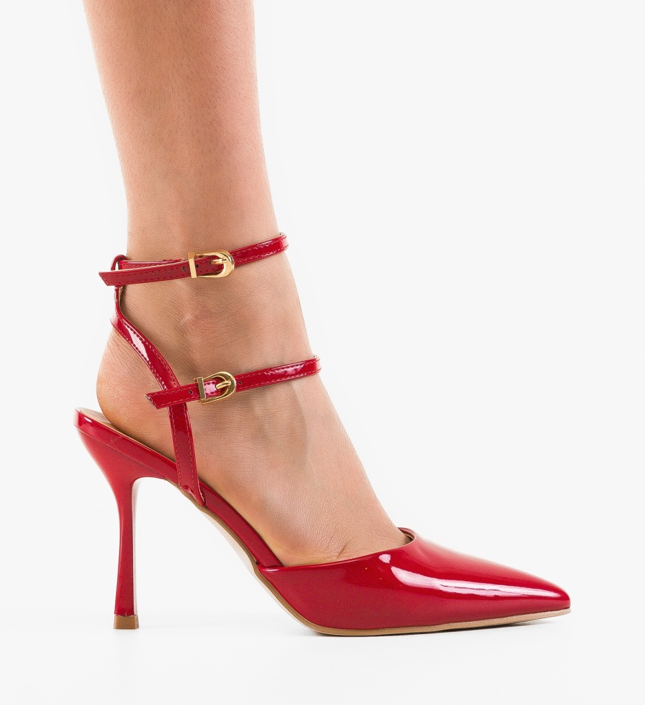 Pantofi Sureha Rosii cu Toc - Eleganta Maxima - imagine 6