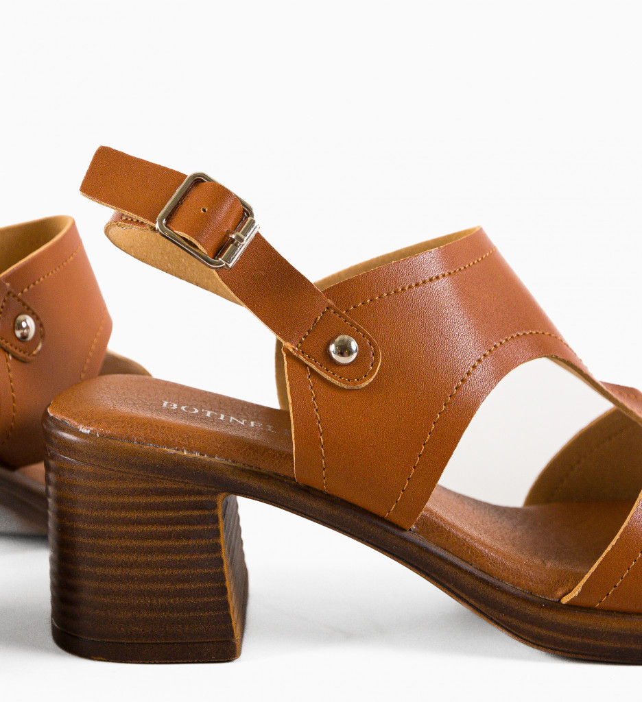 Sandale Toc Ashton Camel | Eleganță și Stil - imagine 7