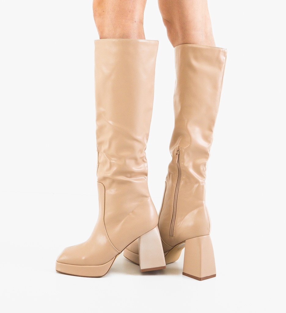Cizme Dama Elegante Tanish Bej - imagine 3