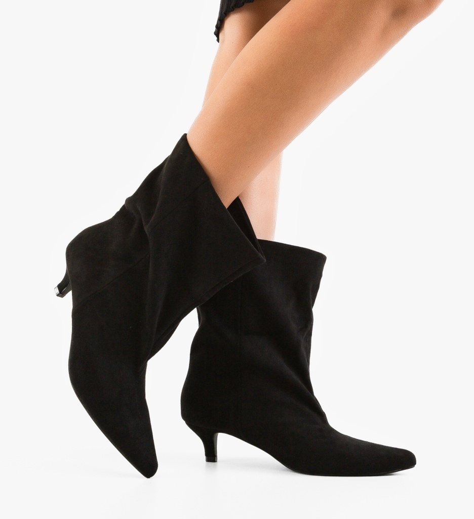 Botine Cow Negre Depurtat - Eleganță și Confort - imagine 4
