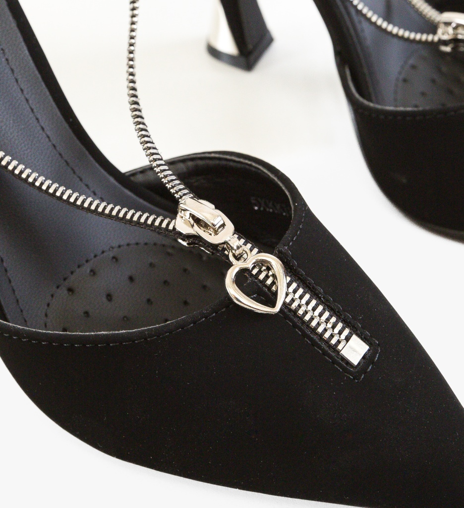 Pantofi dama Olcami Negri eleganți cu toc - imagine 3