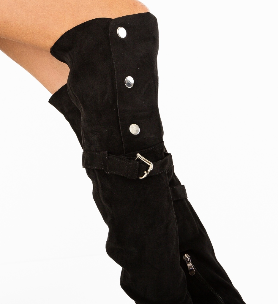 Cizme Dama Berdelo Negre | Stil Modern - imagine 3