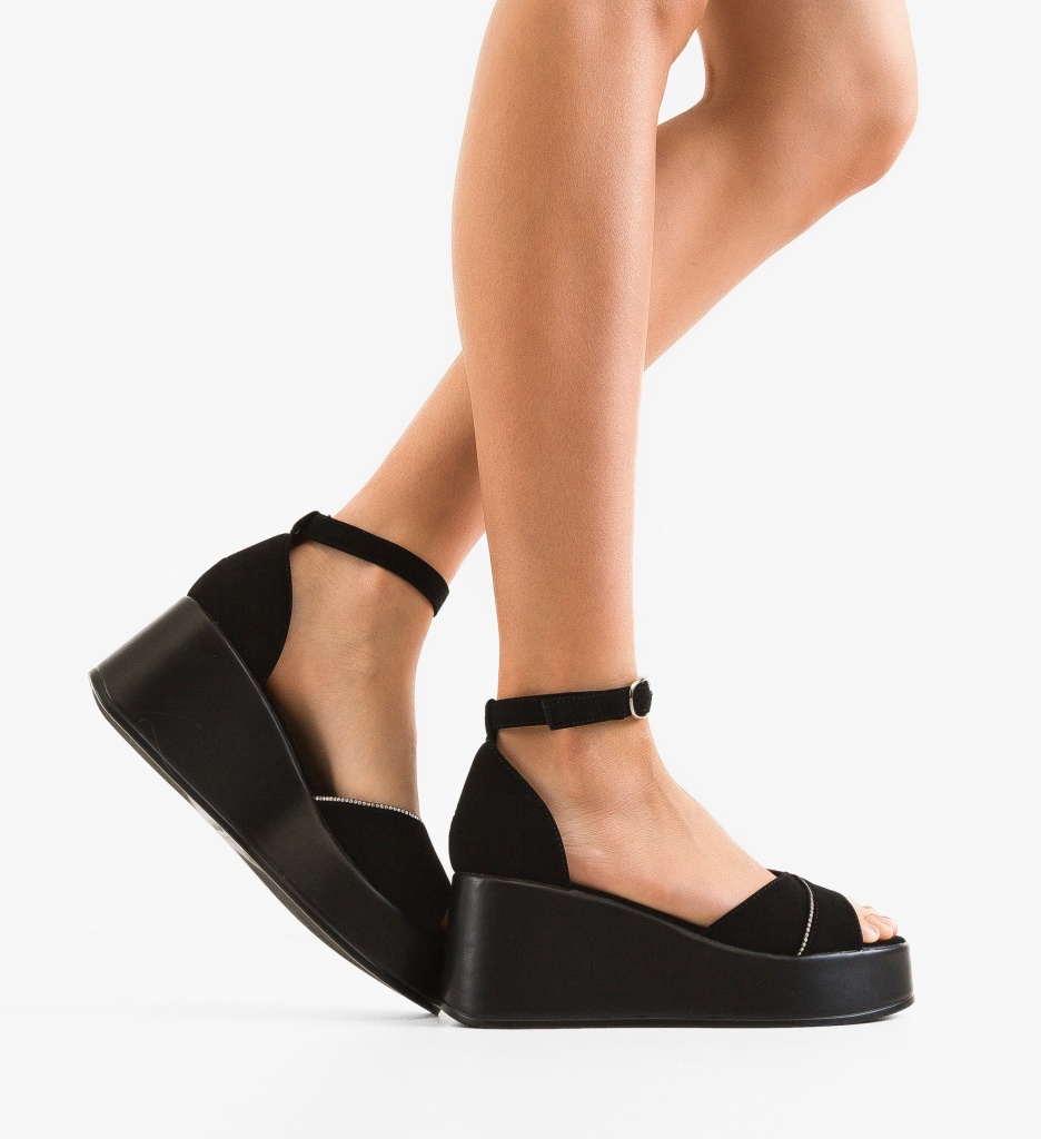 Platforme Dama Amaka Negre | Eleganta si Confort - imagine 2