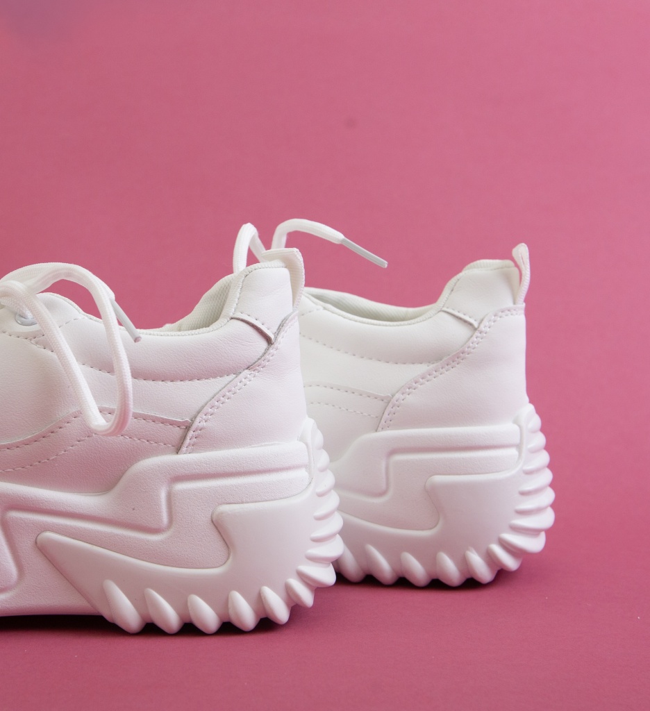 Sneakers Dama Montaez Albi - Confort și Stil - imagine 3
