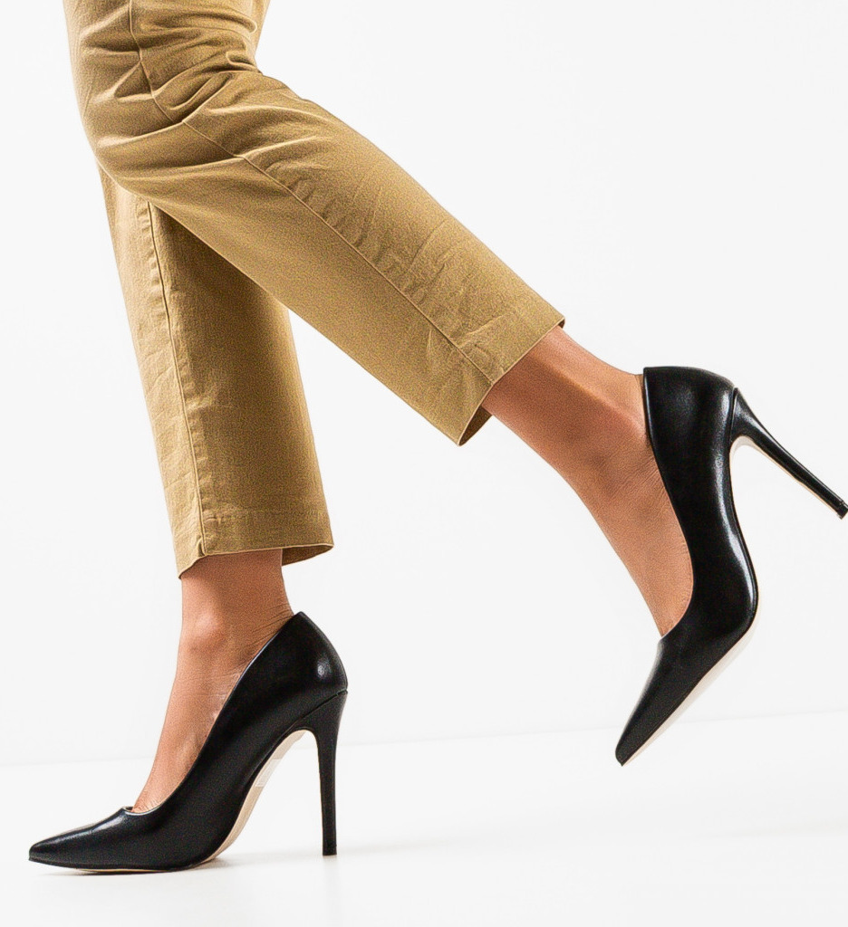 Pantofi Toc Plazyn Negri - Eleganță și Stil - imagine 3