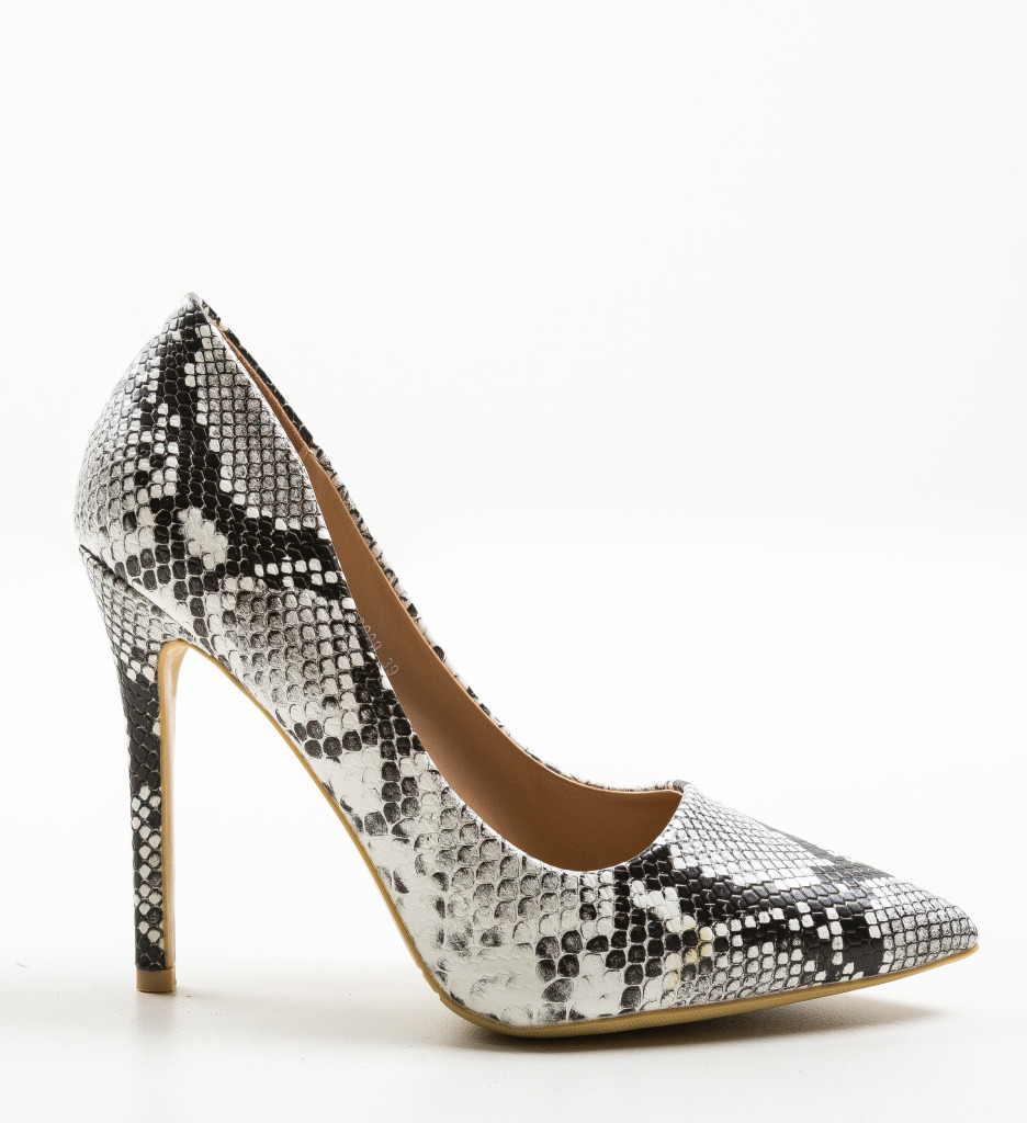 Pantofi Fear Albi cu Toc Eleganți - imagine 8