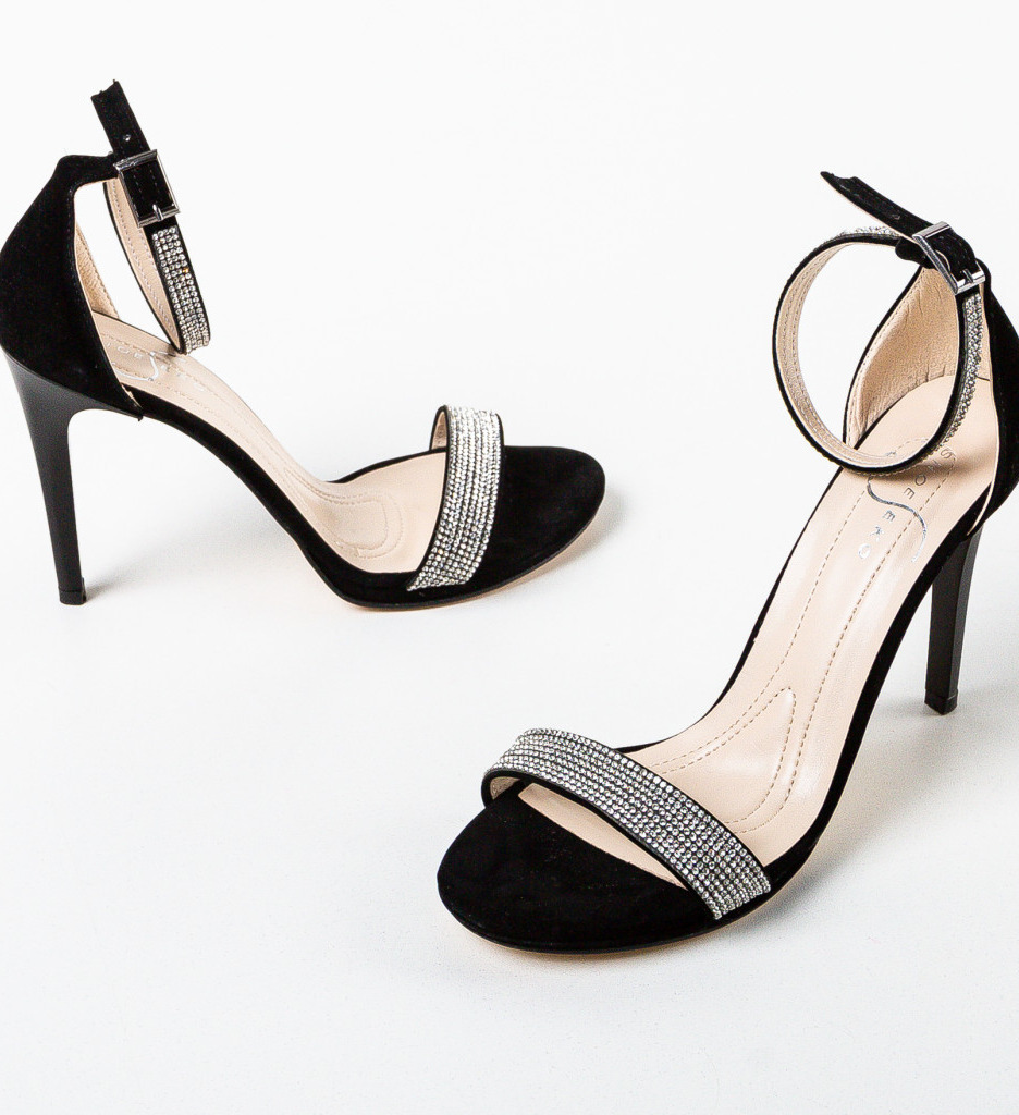 Sandale Dama Sadas Negre cu Toc Elegant - imagine 7