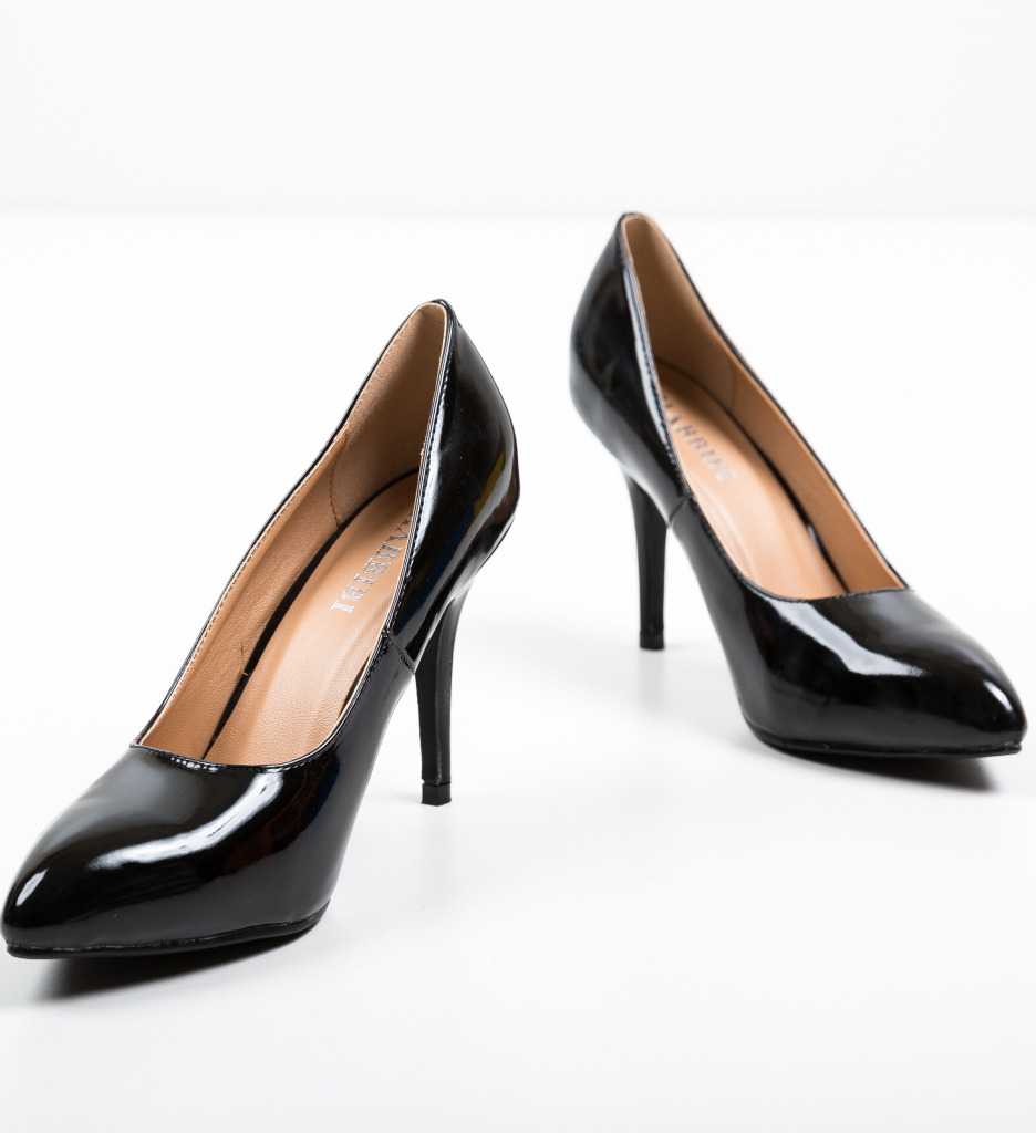 Pantofi Eleganți cu Toc Rura Negri - imagine 7