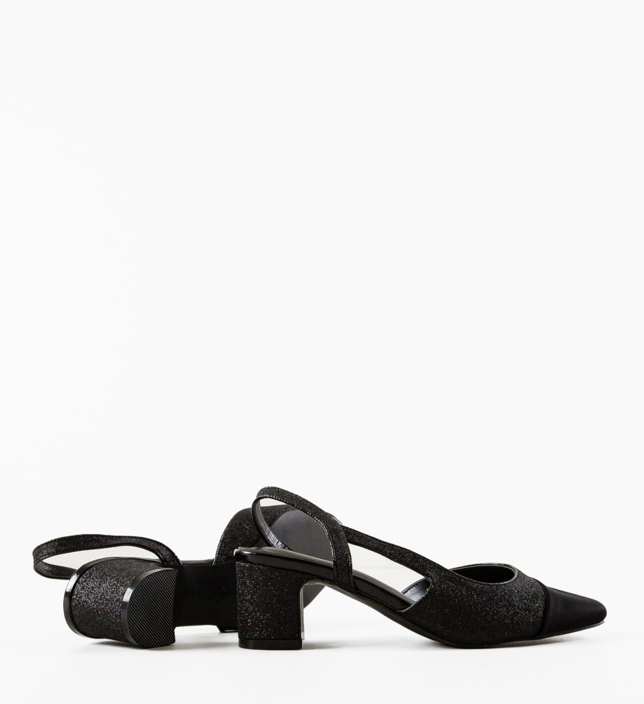Pantofi Dama Firdos Negri cu Toc Elegant - imagine 5