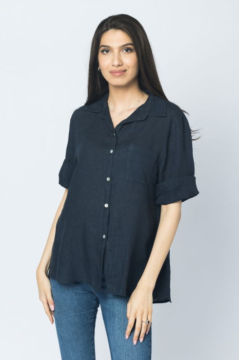 Camasa Shopika in bleumarin - eleganta naturala