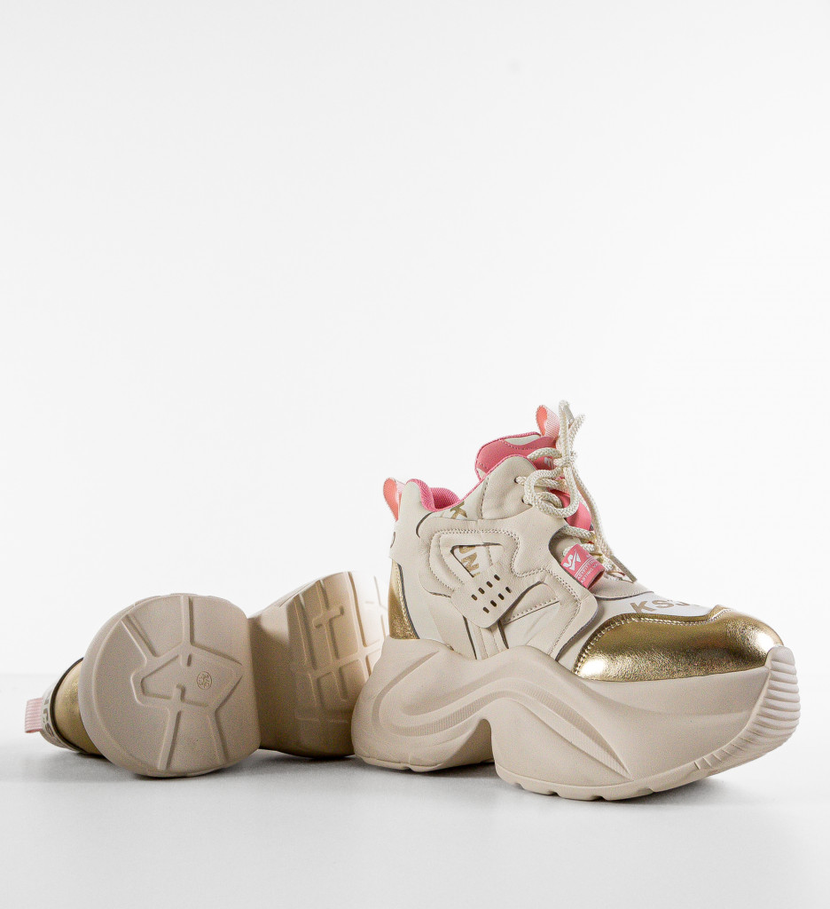 Sneakers Dama Stacee Bej - Confort și Stil - imagine 8