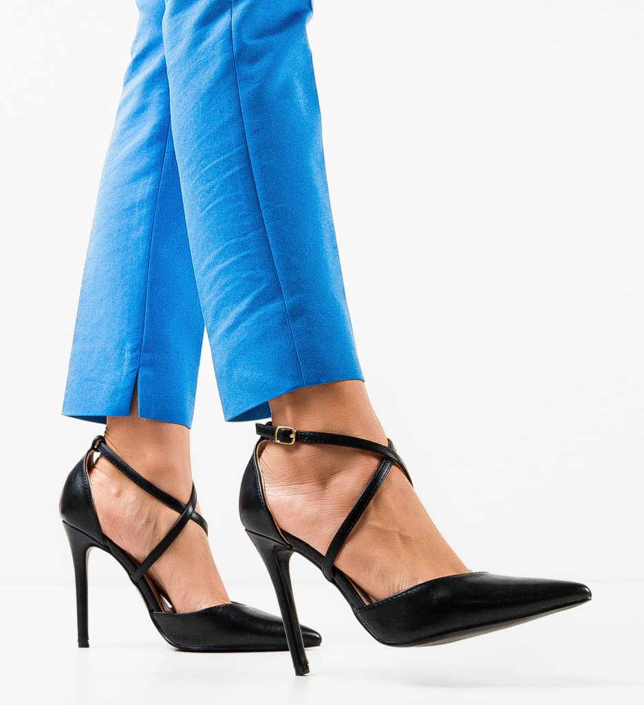 Pantofi cu toc Arpat negri eleganți și confortabili - imagine 9