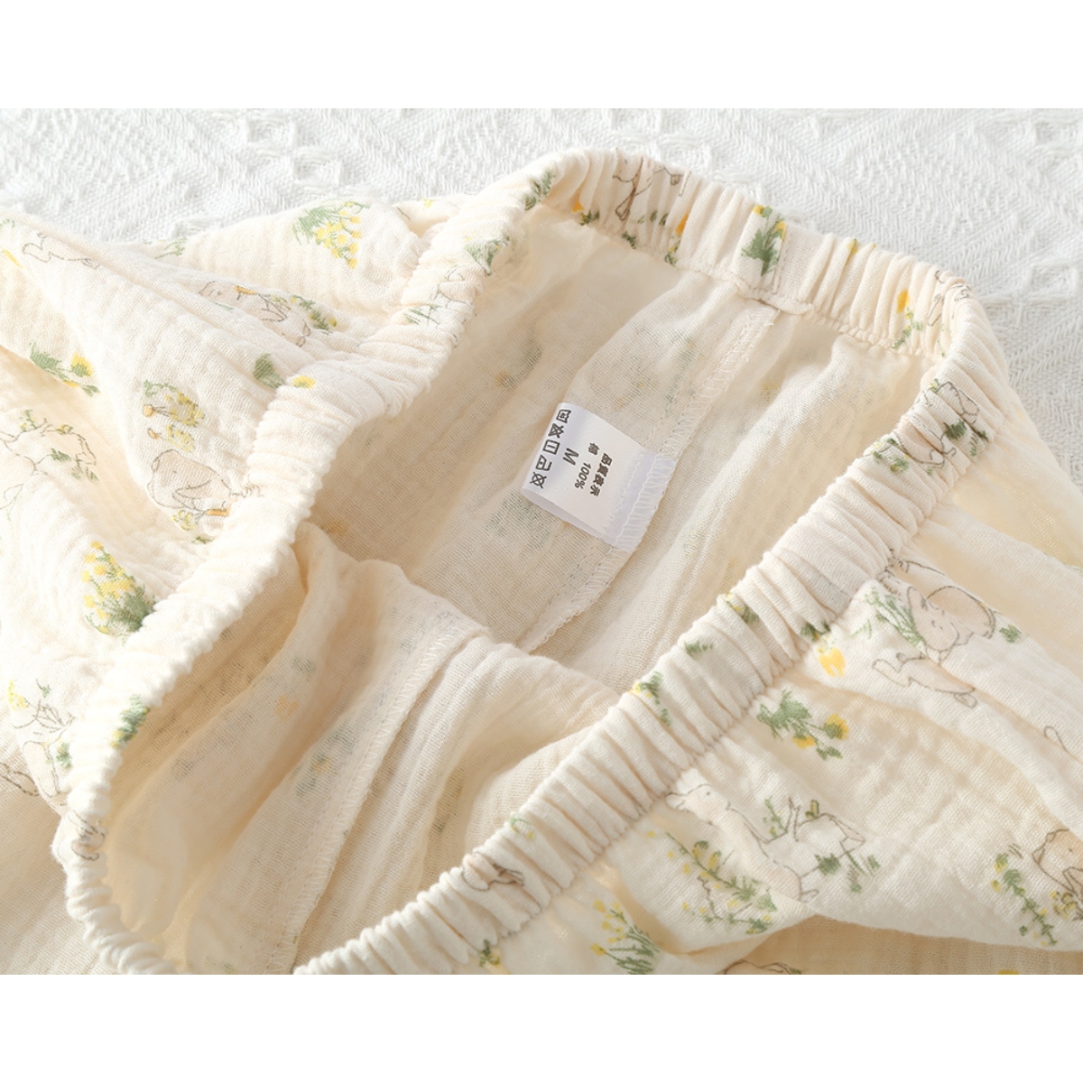 Pijama Dama Cute Bunny Delis, 100% Bumbac, Crem - imagine 5