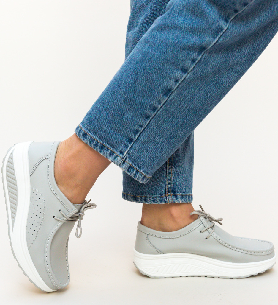 Pantofi Casual Roly Gri | Confort & Stil - imagine 2