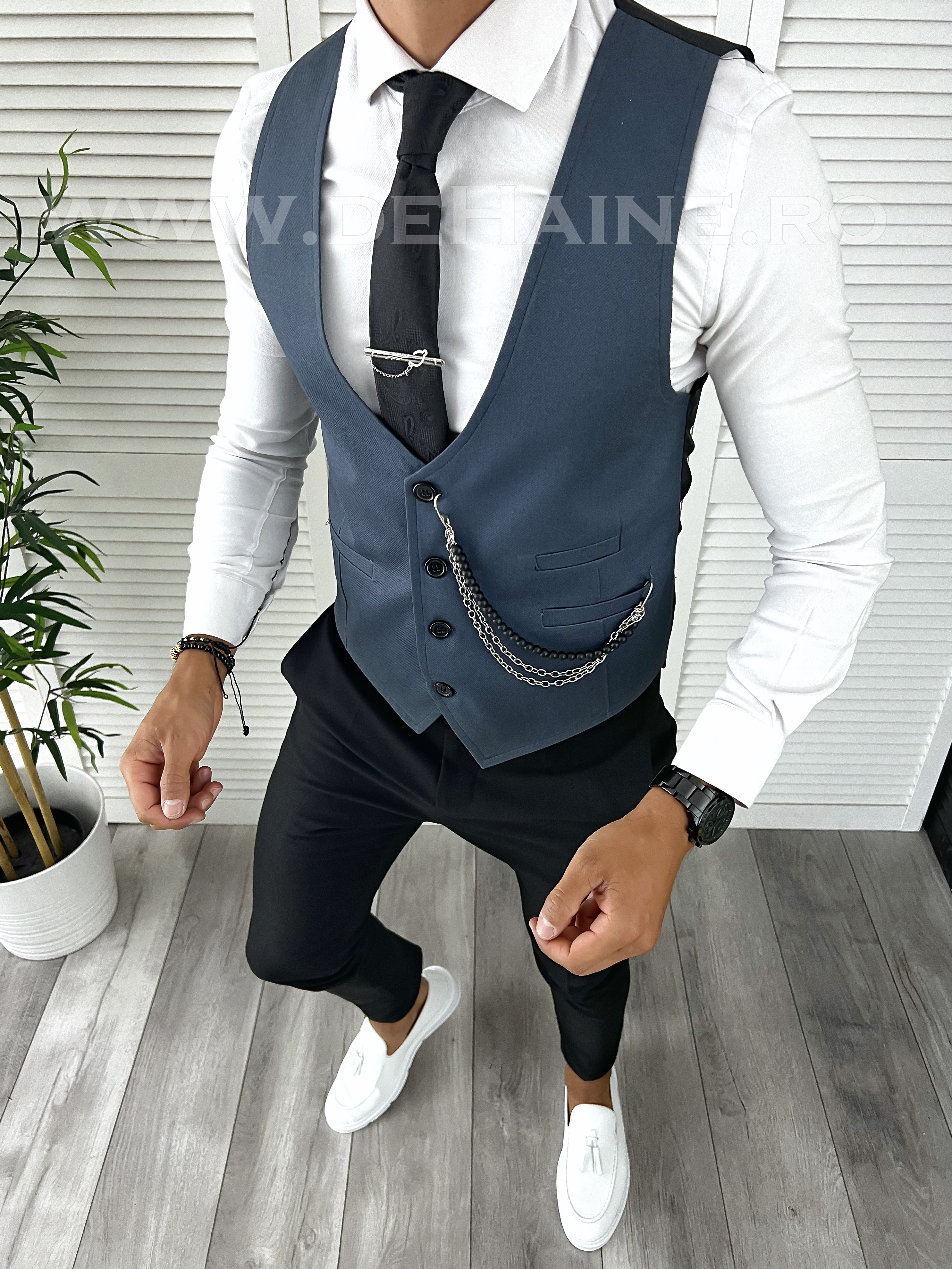 Vesta Barbati Slim Fit Bleumarin | Stil Modern