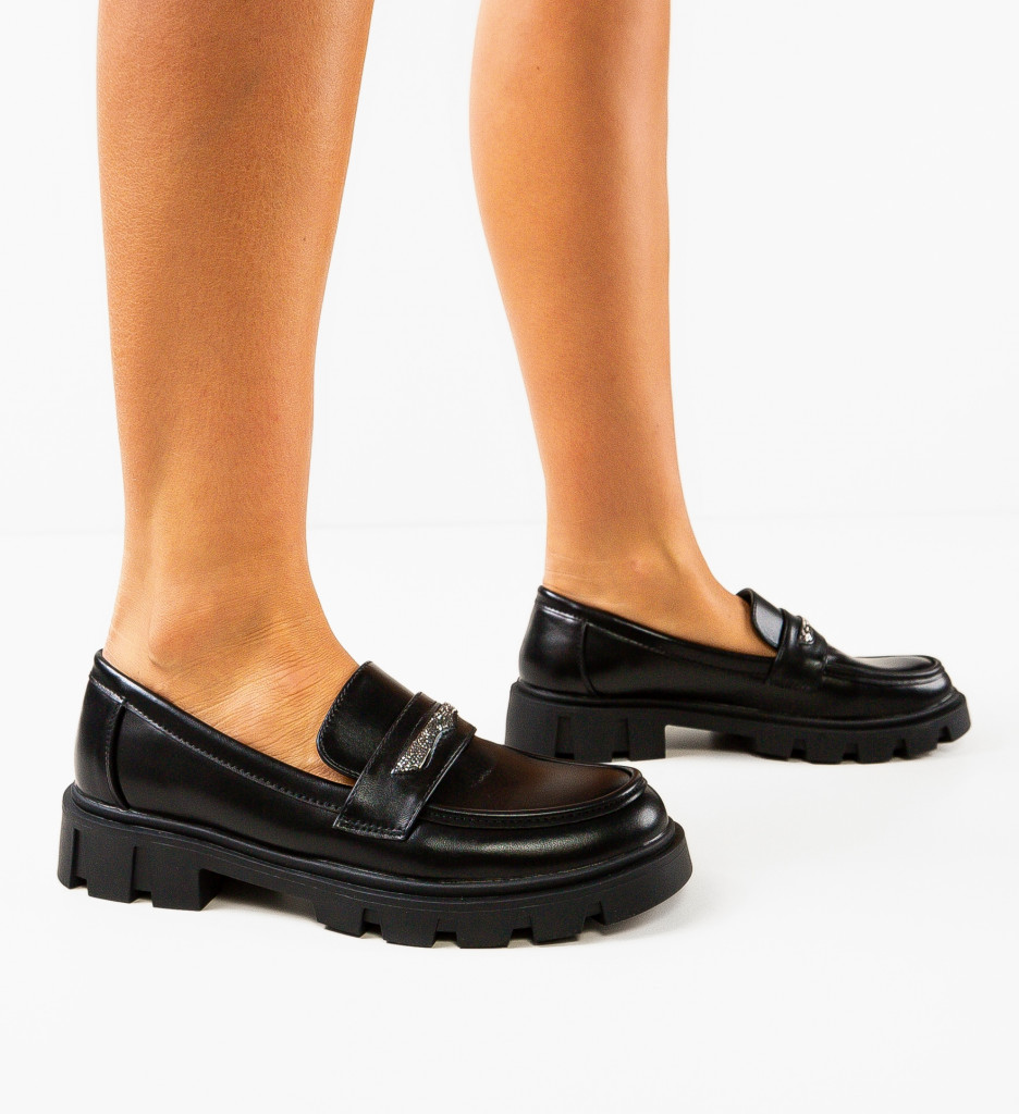 Pantofi Casual Dama Sacipo Negri | Confort Stilat - imagine 2