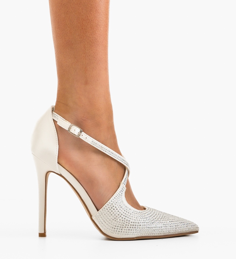 Pantofi Dama Dawa Albi - Eleganță și Stil - imagine 3