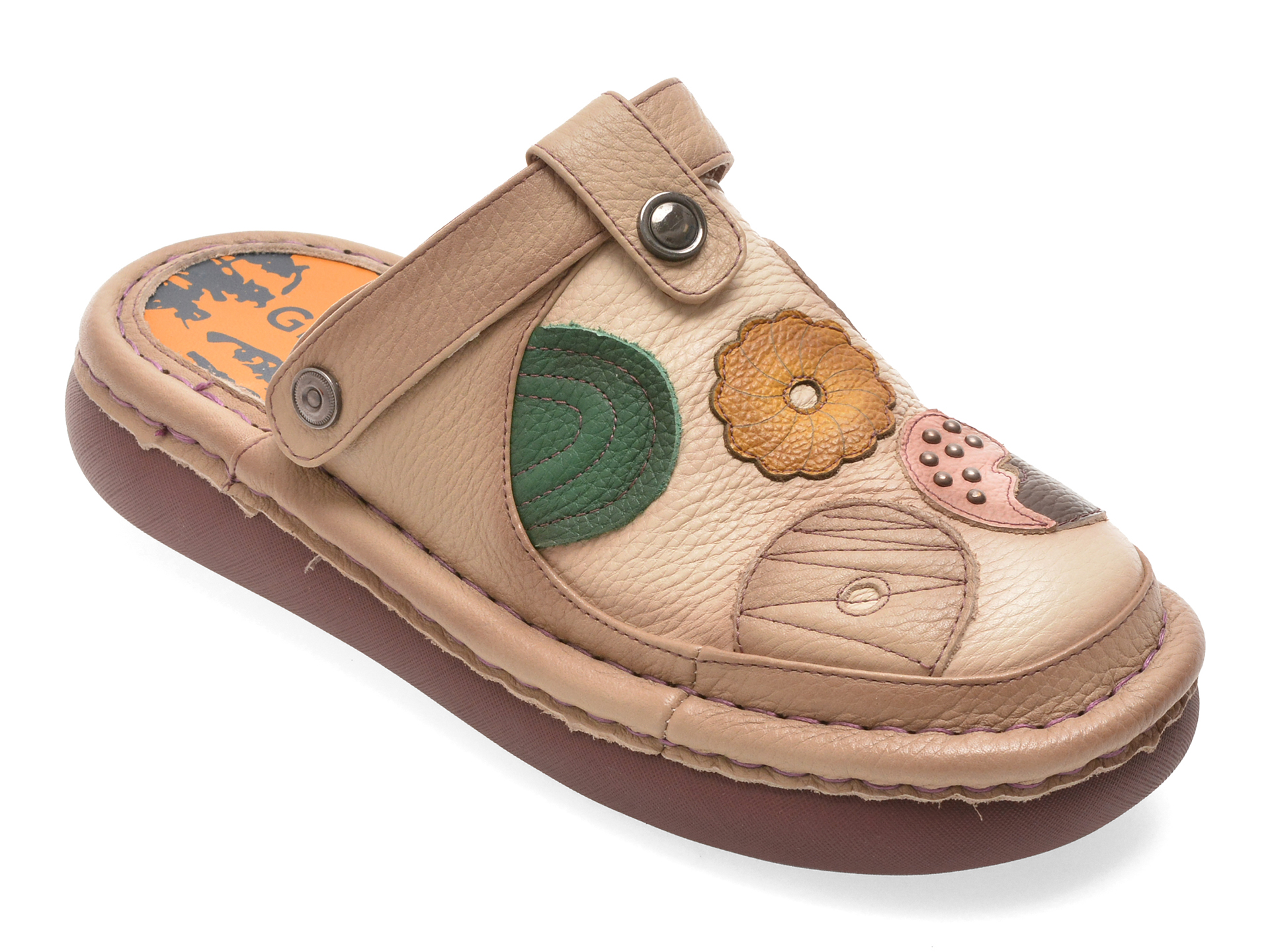 Papuci GRYXX din piele naturală Bej Y3756