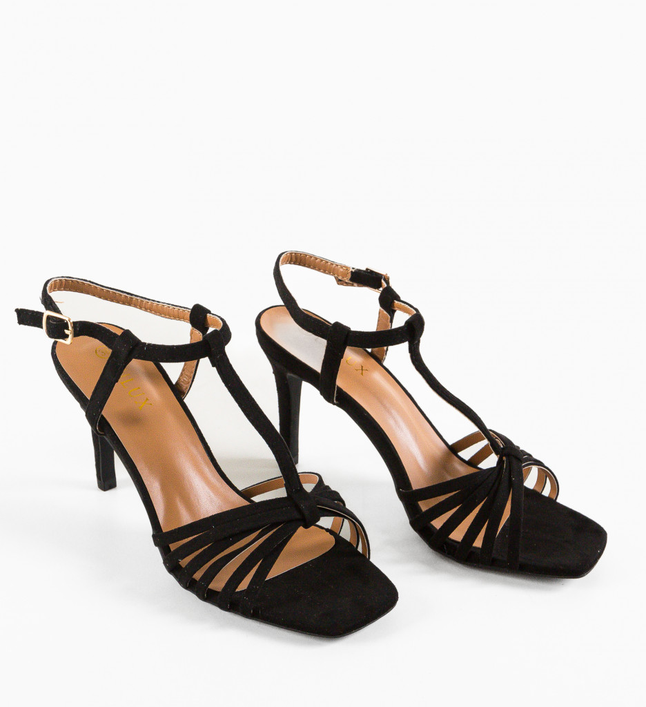 Sandale dama Kora Negre cu Toc Elegant - imagine 5