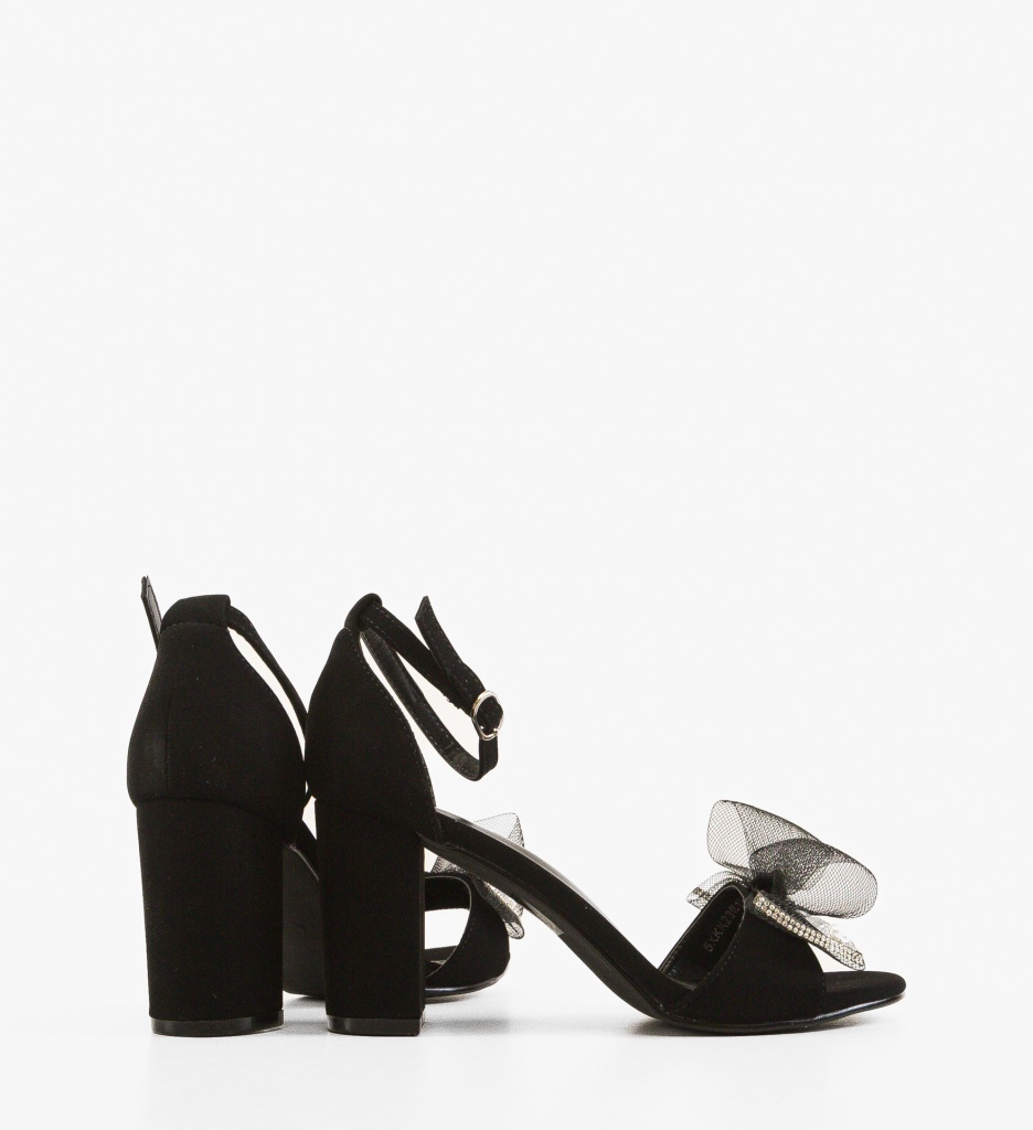 Sandale cu Toc Panko Negre Elegante - imagine 3