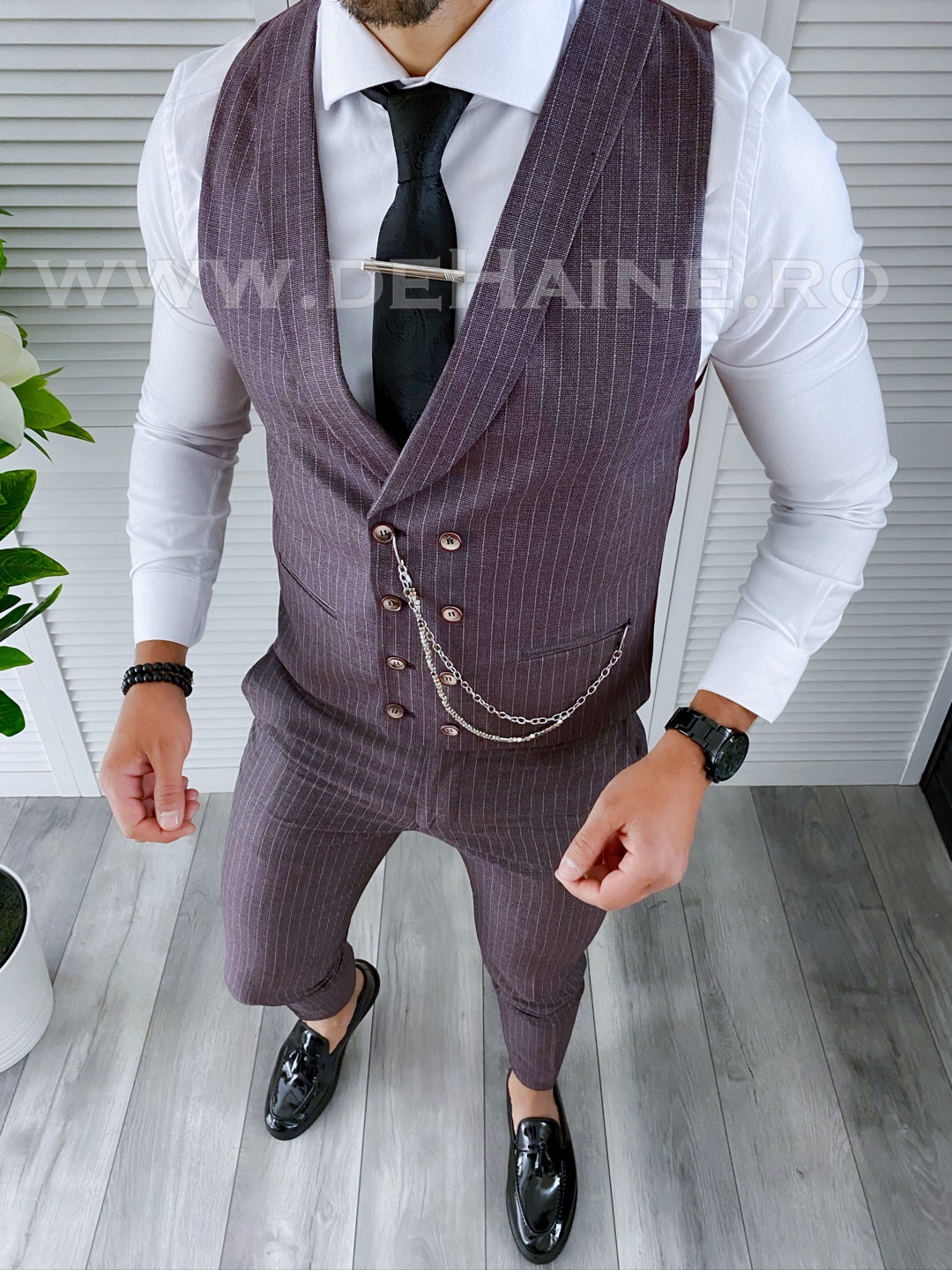 Compleu Barbati Vesta + Pantaloni Elegant Slim Fit