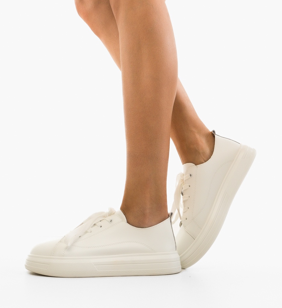 Sneakers Dama Kleo Albi - Confort și Stil - imagine 3