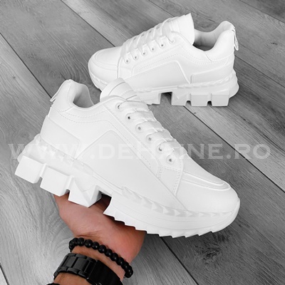 Adidasi Casual Barbati Albi - Confort Maxim