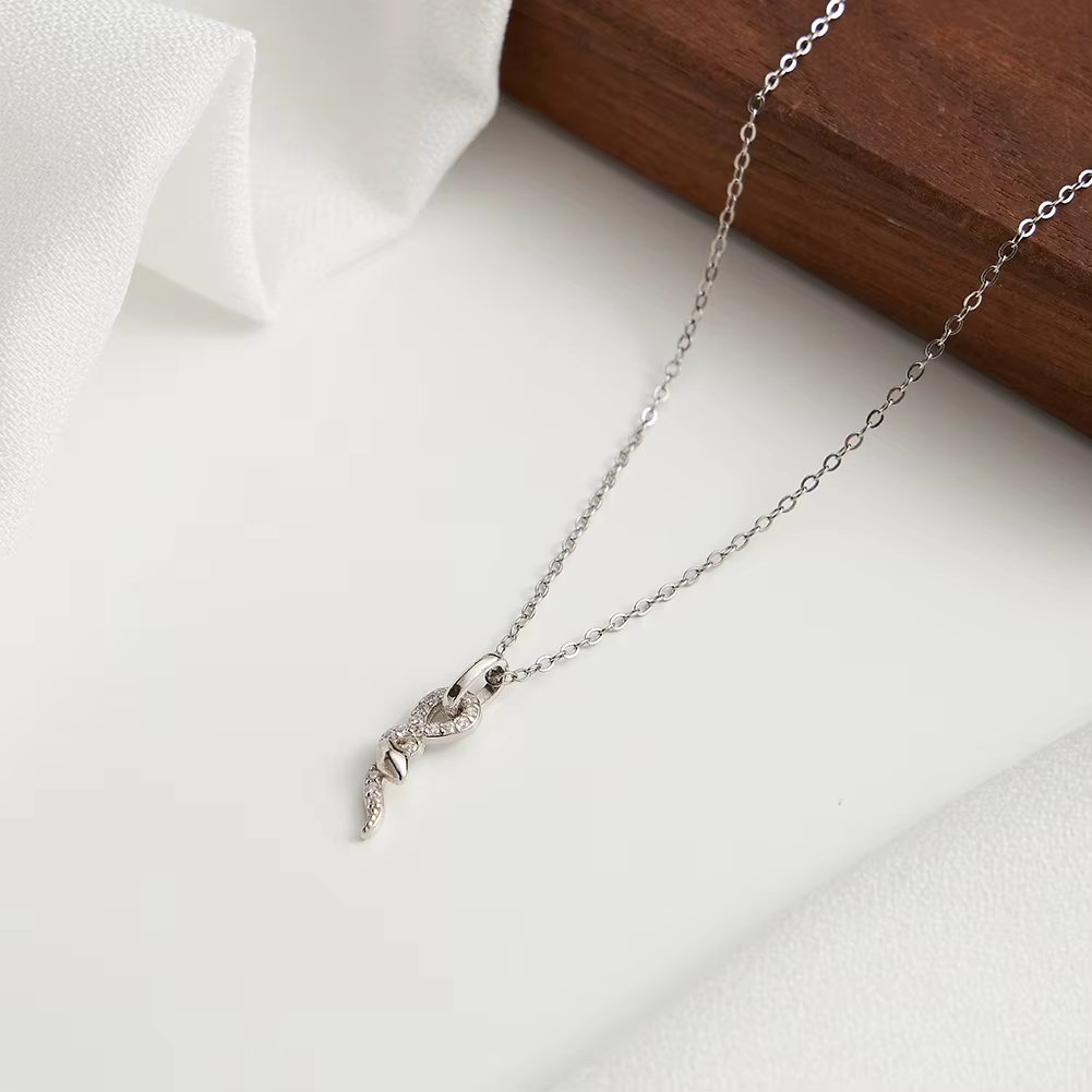 Lantisor Argint Sarpe Delis | Eleganta Moderna - imagine 3