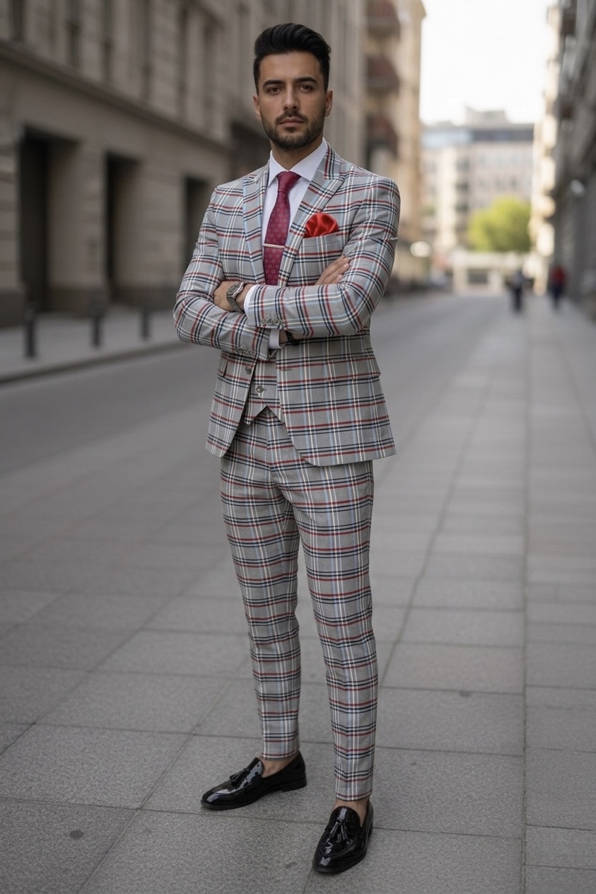 Costum Barbati Slim Fit cu Vesta | Elegant - imagine 2