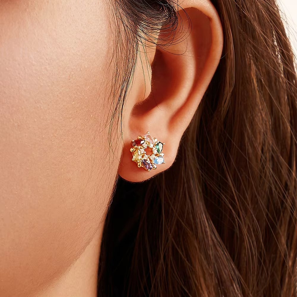 Cercei Argint Delis JW1762 - Eleganță Multicolor - imagine 2