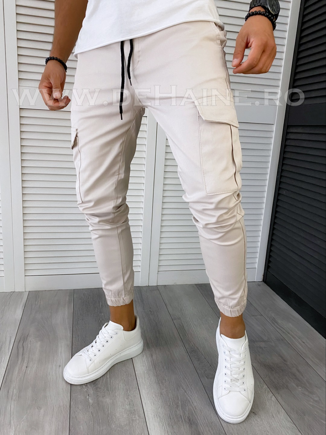 Pantaloni barbati bej casual CU MIC DEFECT  B6050  O3-4.1