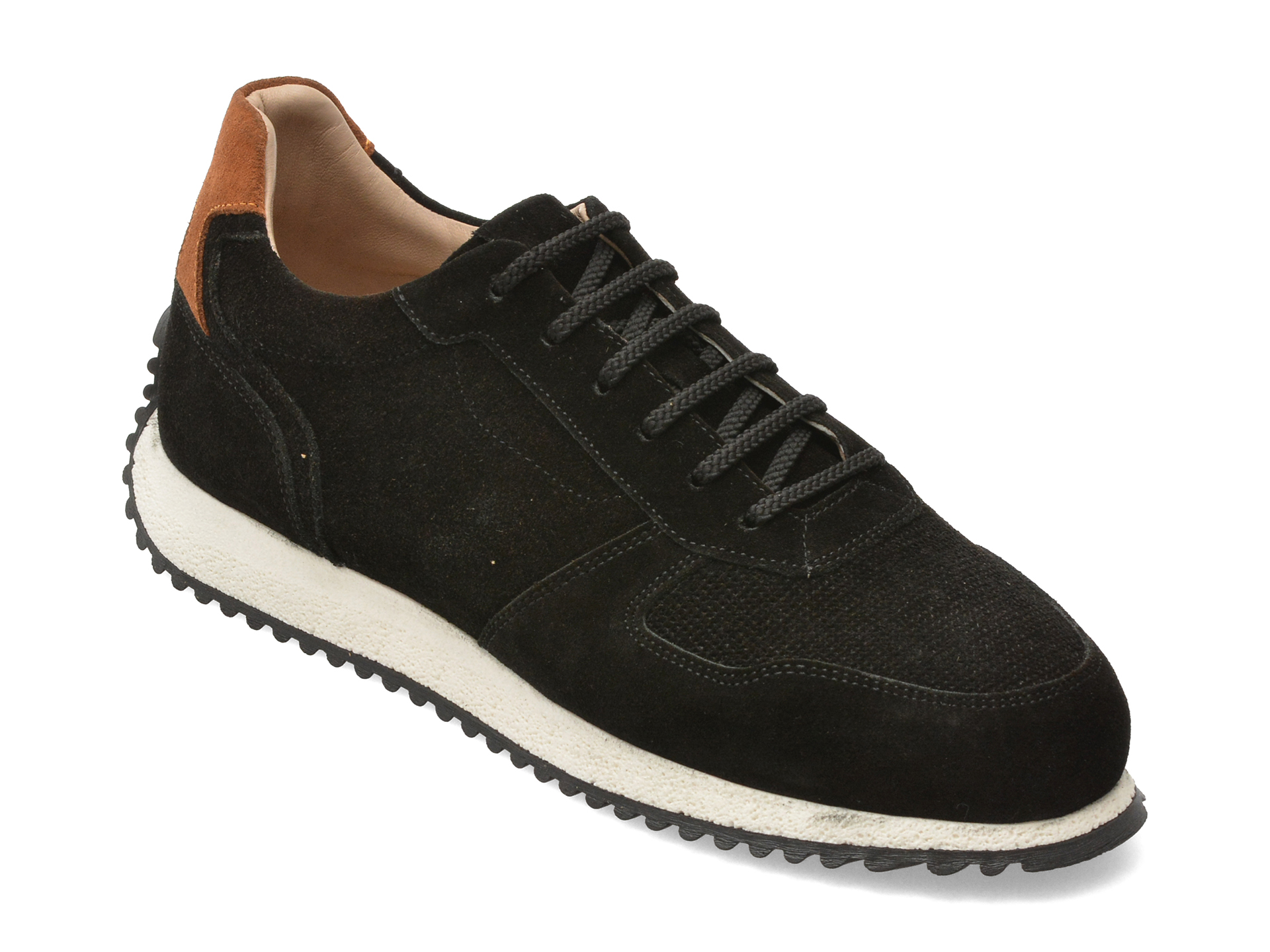 Pantofi Sport Otter Negri Piele Întoarsă G200
