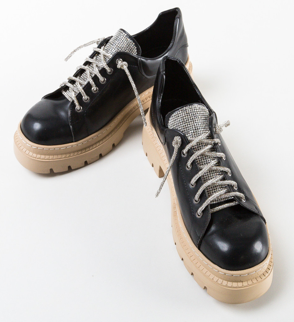 Pantofi Casual Dama Friday Negri Confortabili - imagine 5