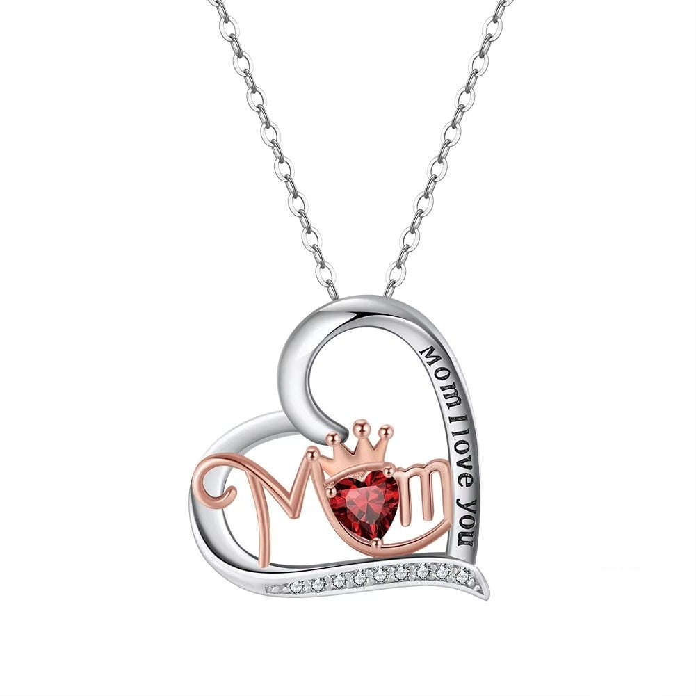 Lantisor Argint "Mom" Delis cu Granat