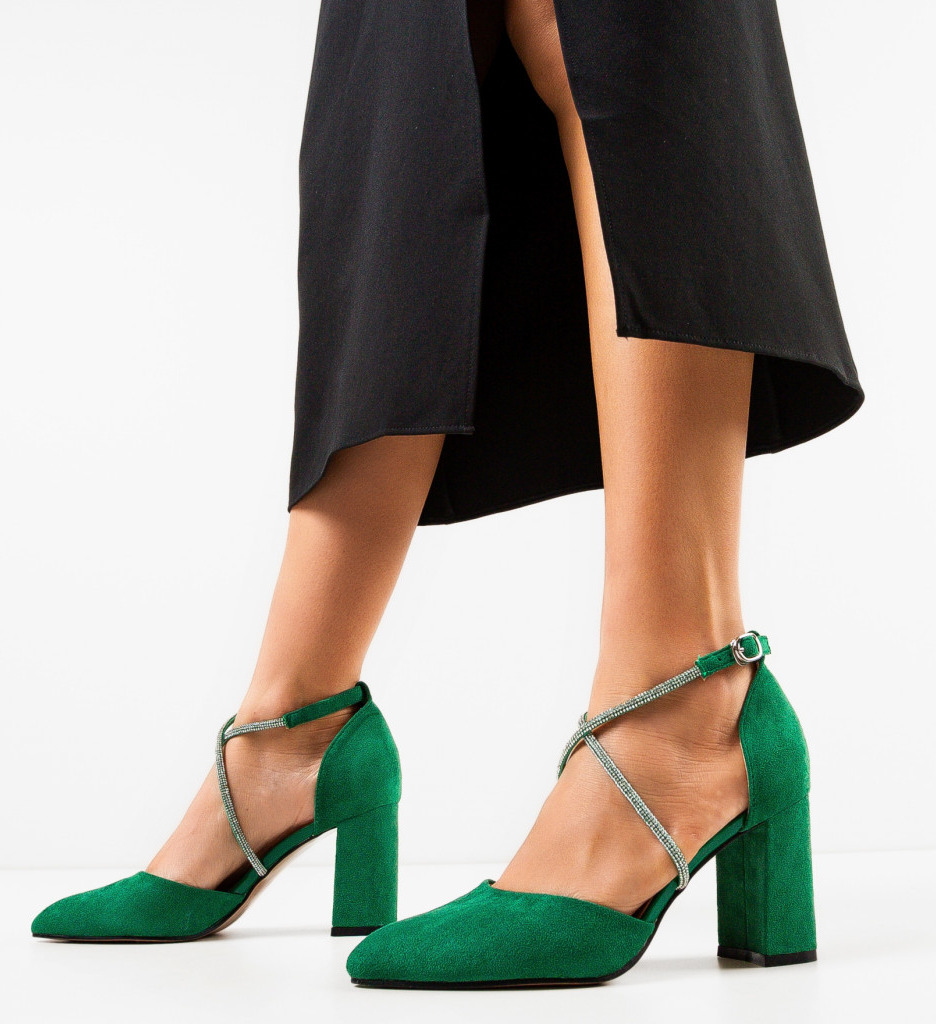Pantofi cu Toc Verzi Saekya | Stil Unic - imagine 2