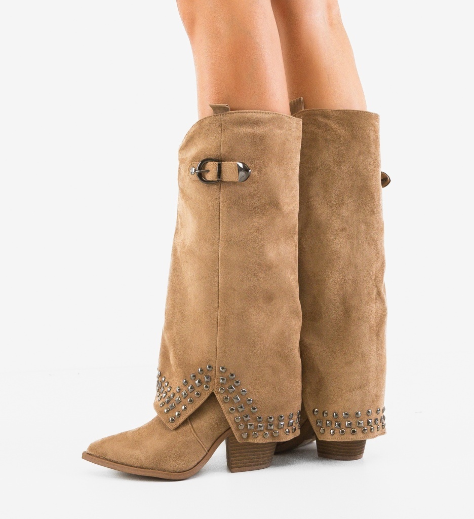 Cizme Dama Eden Khaki | Stil Versatil - imagine 4